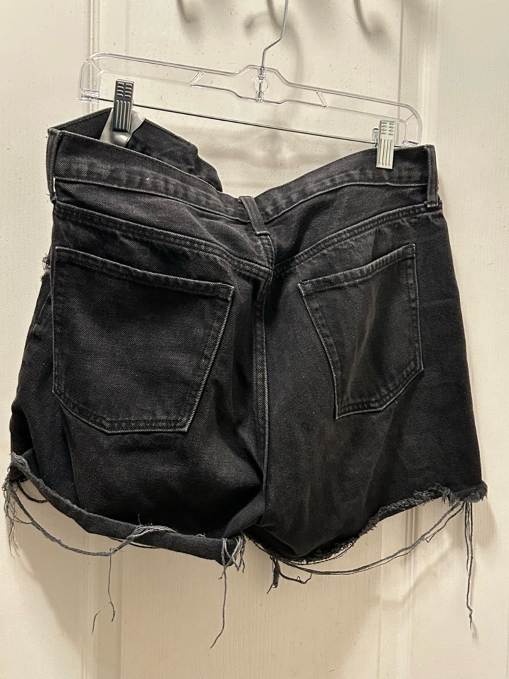 Old Navy Black High-Waist Raw Hem Denim Shorts